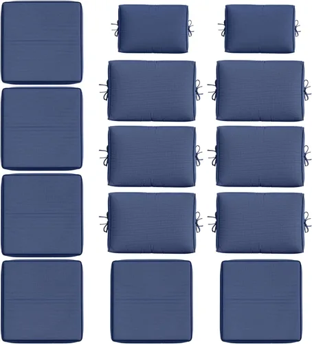 Miniatura 22 de 14 Piezas Fundas de Cojines para Exteriores Resistentes a Todo Clima Fundas de Cojines para Patio, Reemplazo Impermeable con Cremallera para Muebles