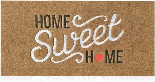 Miniatura 8 de Alfombra de bienvenida para puerta para interiores y exteriores, con parte trasera de goma antideslizante, “Home Sweet Home”, absorbe el barro
