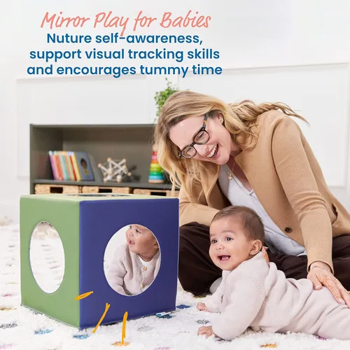 Miniatura 3 de ECR4Kids SoftZone - Cubo de espejo, juguete sensorial, tono de tierra Tono tierra