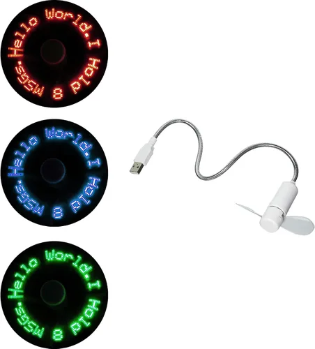 Miniatura 8 de PowerTRC Ventilador de mensajes programable con dibujo personalizado alimentado por USB (LED rojo)