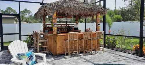 Miniatura 7 de Forever Bamboo Camino de techo de paja de palma mexicana, rollo de hierba ciega de pato, cabaña Tiki Hut, paja de pato, persianas de paja palapa