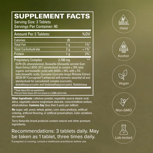Miniatura 5 de Terry Naturally Curamin Extra Strength - Suplemento de curcumina y boswellia para apoyo de circulación saludable - Suplemento de cúrcuma para apoyar