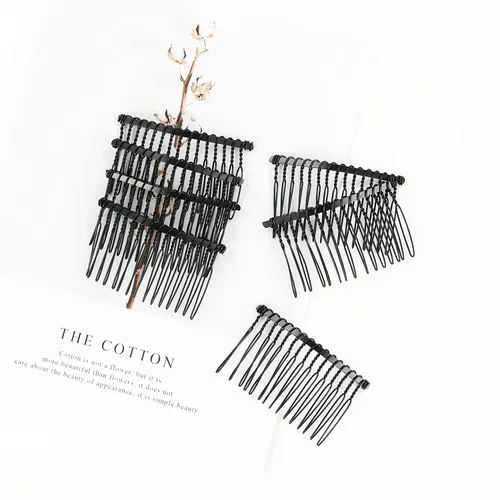 Miniatura 5 de Lawie Paquete de 30 peines laterales de metal plateado, dorado y negro, 15 dientes, pinzas para el cabello con alambre giratorio, para boda, velo