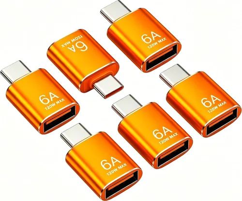 Miniatura 22 de BOMIE Adaptador USB C a USB, paquete de 10 unidades, 6A 120 W, carga rápida, transferencia de datos de 10 Gbps, USB C macho a USB 3.2 hembra OTG