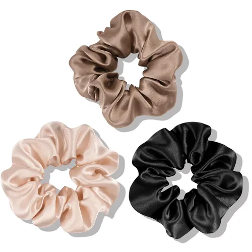 Miniatura 8 de OLESILK 100% Seda de Morera - Scrunchies para el cabello, mujeres y niñas, ligas de seda para cabello rizado y con roturas, sin daños, elásticos 3