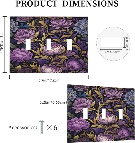 Miniatura 103 de Decorative Outlet Covers Blue Background White Cat Daisy Floral 2-Gang 1-Gang Wall Plate Single Toggle/Rocker Farmhouse Style Light Switch Covers