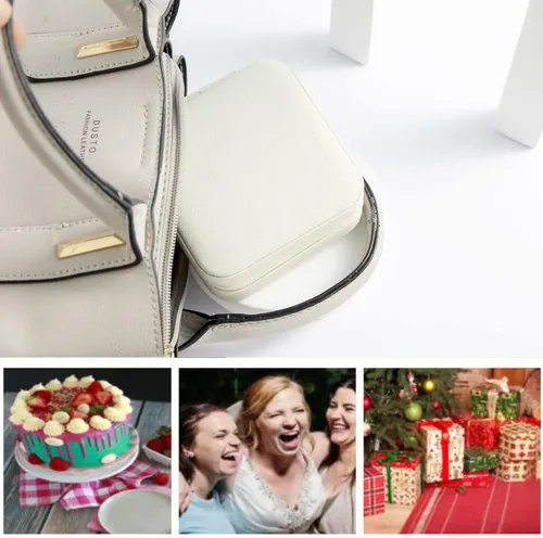 Miniatura 7 de KElofoN Joyero de viaje, joyero de viaje, organizador de joyas de viaje, caja organizadora de joyas pequeña para niñas y mujeres con espejo