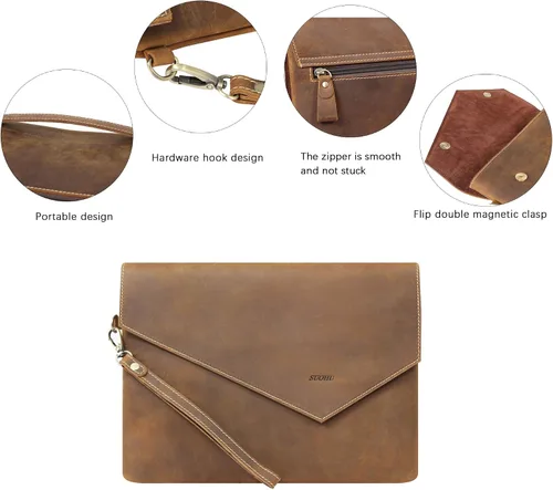 Miniatura 4 de Suohu - Bolso de mano de piel para hombre