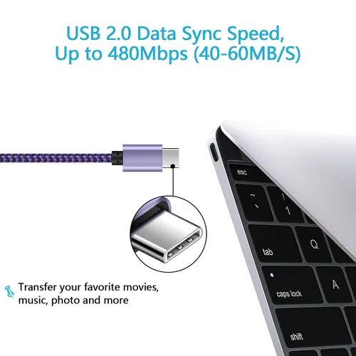 Miniatura 7 de Cable de carga para Samsung S26+ S26, cable de 6 pies para Samsung Galaxy S26 Plus Ultra S25+ S25 FE S24+ S24 S23+ S23 S22 S21 S20 S10 S10e, cable