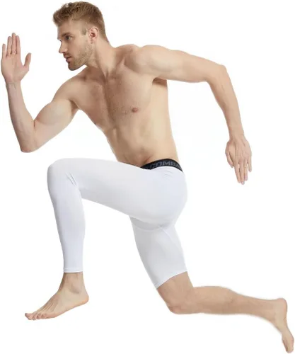 Miniatura 3 de Pantalones deportivos ajustados de una sola pierna de baloncesto para hombre, pantalones de compresión de 12 de una pierna, ropa interior atlética