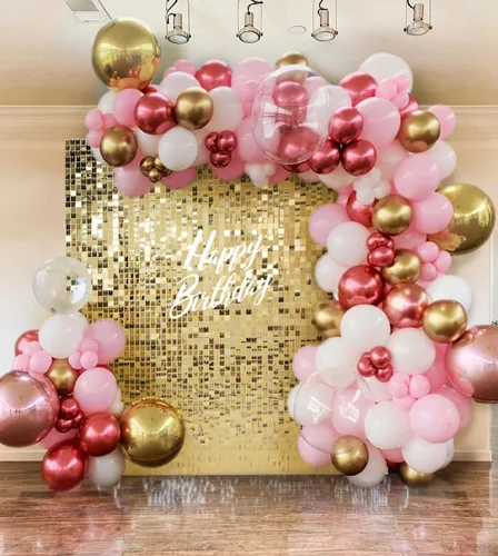 Miniatura 10 de Telón de fondo de pared brillante con lentejuelas cuadradas, color azul bebé, decoración para bodas, aniversarios, cumpleaños, fiestas, 12 paneles