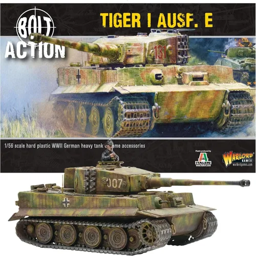 Warlord Games Tiger I Ausf. E - 1:56 / 1.102 in - Kit de tanque de plástico a escala del ejército alemán para Bolt Action altamente detallado en