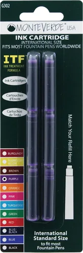 Miniatura 12 de Monteverde Cartucho de tinta estándar, negro, paquete de 12 (G303BK)