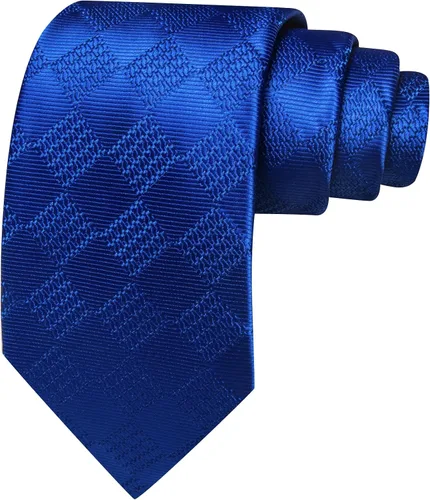 Miniatura 182 de Barry.Wang Juego de corbatas a cuadros para hombre con pañuelo gemelos de rayas clásicas