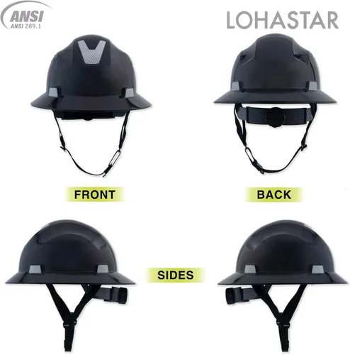 Miniatura 2 de Casco duro de ala completa LOHASTAR OSHA Aprobado por ANSI, casco de seguridad para trabajo de construcción, Cascos De Construcción, para hombres, 4