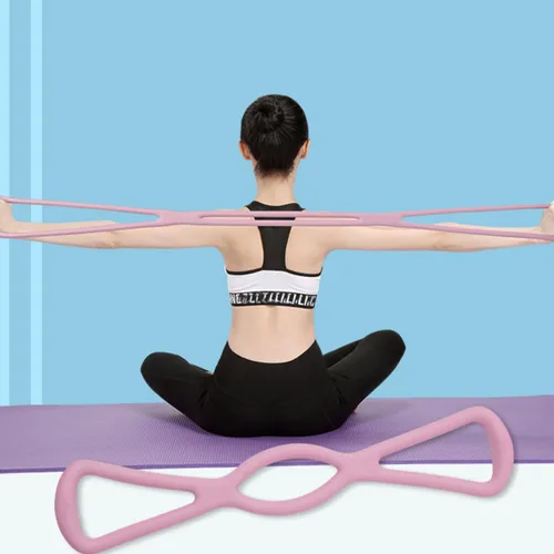 Miniatura 5 de BESPORTBLE Juego de 3 bandas elásticas de resistencia para yoga, alta elasticidad para estiramientos de espalda, hombros y pecho, correas