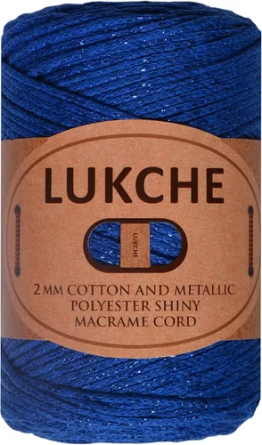 Miniatura 8 de Cordón de macramé de algodón brillante de 2 mm, 205 yardas, 8.80 oz, cordón de macramé para tejer para colgar en la pared, bolsos, porta plantas