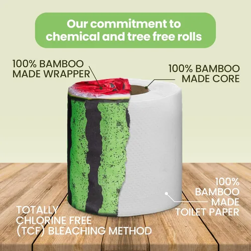 Miniatura 2 de Gaia's Premium y suave papel higiénico de bambú orgánico con aroma a fruta 12 mega rollos, 3 capas, 370 hojas Certificado FSC, libre de PFAS