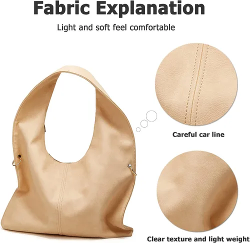 Miniatura 4 de myfriday Vintage Large Hobo Shoulder Bag for Women Soft Tote Purse and Handbag with Adjustable Strap