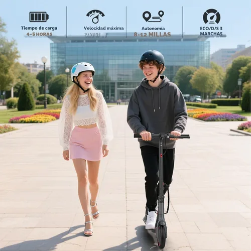 Miniatura 3 de Werhy Kids Electric Scooter, 350W Motor, 19 Mph Speed & 15 Miles Range, 8.5" Solid Tires, Lightweight Foldable Scooter with Dual Braking System, Max