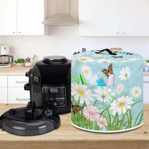 Miniatura 3 de Cubierta antipolvo para olla a presión con estampado floral de pájaros, compatible con 3 cuartos de galón, cubierta antipolvo instantánea duradera
