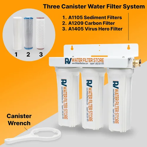 Miniatura 2 de Enhanced Virus Hero - Sistema de filtración de agua de RV South of the Border Filtración de 3 etapas, eliminación de virus de 0.2 micrones