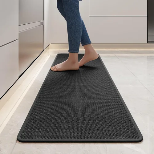 Miniatura 17 de YDKGL Tapetes de cocina para piso, alfombras de cocina súper absorbentes, antideslizantes, lavables, de lino sintético suave trenzado, alfombra