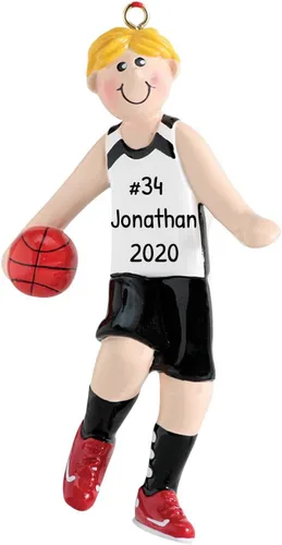 Miniatura 7 de Adorno personalizado de árbol de equipo de baloncesto 2021 – Hombre atleta con B-Ball Sport Hobby NBA Profesión