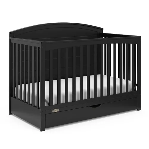 Miniatura 17 de Graco Bellwood - Cuna convertible 5 en 1 y cambiador con cajón (negro) - Certificado GREENGUARD Gold, cajón de almacenamiento de tamaño completo, se
