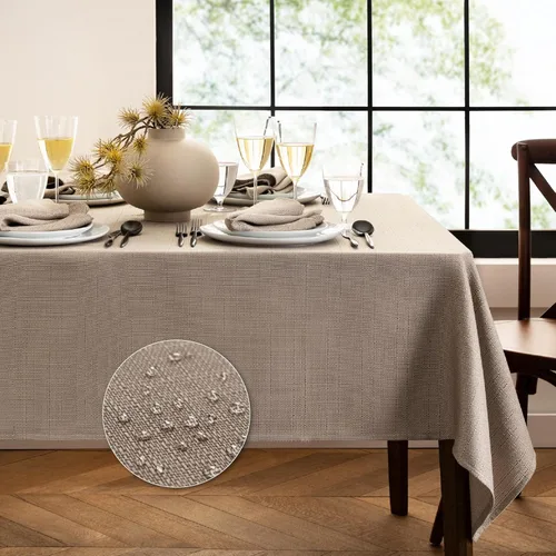 Miniatura 12 de Elrene Home Fashions - Mantel de textura sólida de laurel, resistente al agua y a las manchas, 52 x 70 pulgadas, rectangular, color gris 2-Gris