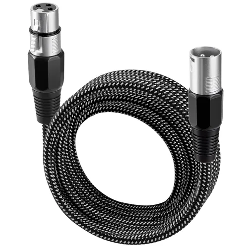 Miniatura 10 de Cable XLR KINXIYU 3 pies, cable de micrófono 3 Pin Nylong trenzado balanceado XLR macho a hembra, cables de parche de micrófono de servicio pesado