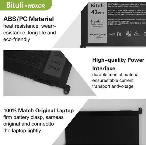 Miniatura 3 de WDX0R - Batería de repuesto para laptop Dell Inspiron 13 15 5000 7000 Series 7579 5570 7378 5567 7573 5379 5378 Latitude 3490 3590 3340 3400 3390