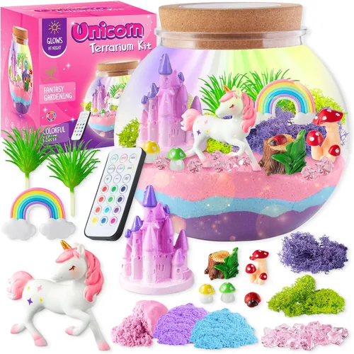 Miniatura 9 de Kit de terrario iluminado con dinosaurios para niños - Luz nocturna LED regalo de cumpleaños para niños de 4, 5, 6, 7, 8-12 años - Juguetes