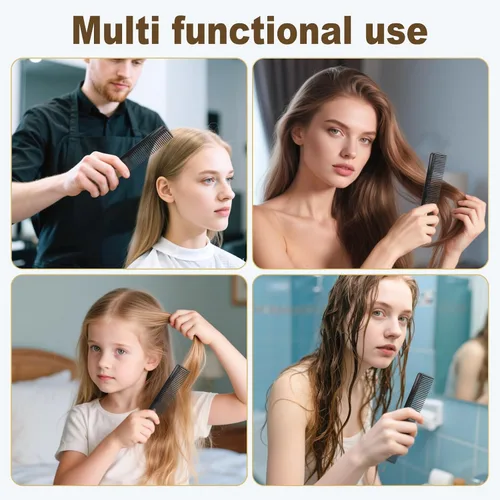 Miniatura 4 de Peines envueltos individualmente, 100 peines de plástico a granel, color negro, 2 peines para el cuidado del cabello, peine desechable a granel