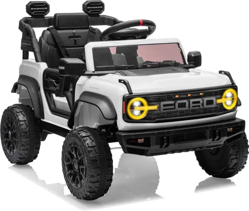 Miniatura 14 de First Ride On Ford Bronco - Juguetes de paseo de 24 V para niños y niñas, automóvil eléctrico de 2 plazas con control remoto, camión con suspensión