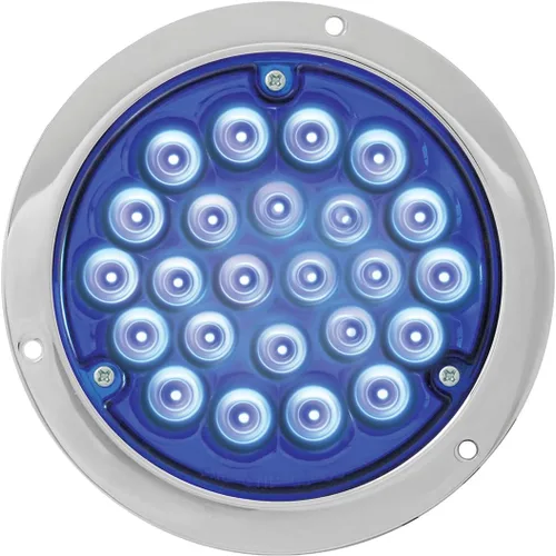 GG Grand General 82271 azul/azul 4 pulgadas perla 24 llevó la luz con la vivienda fundida a presión transparente