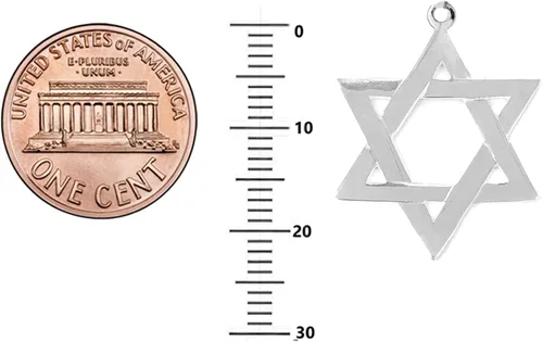 Miniatura 3 de Ritastephens Collar de plata de ley con colgante de estrella de David pulido pequeño o grande (3 estilos)