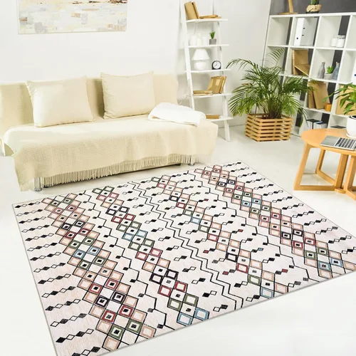 Miniatura 14 de FairOnly Alfombra bohemia abstracta de 2 x 3, para interiores y exteriores, antideslizante, lavable, alfombra pequeña para cocina, dormitorio, baño