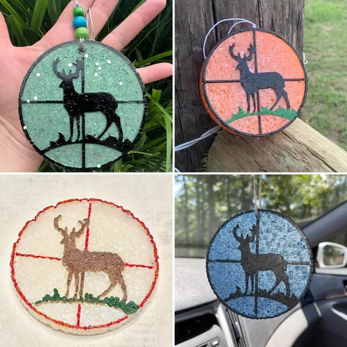 Miniatura 6 de Molde de silicona para freshie de ciervos de Navidad, molde de silicona Freshie para automóvil con aroma para freshies de automóvil, suministros