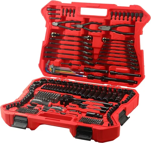 STARWORK TRUE MECHANIC™ Juego de herramientas mecánicas de 305 piezas con juego de llaves de trinquete reversibles de 120 dientes, 1/4", 3/8", 1/2",