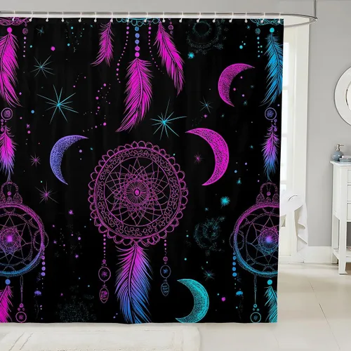 Miniatura 25 de Erosebridal Cortina de ducha de guitarra eléctrica 3D de 72 pulgadas de ancho x 78 pulgadas de largo, cortina de baño con llama, cortina de baño