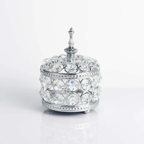 Miniatura 4 de Feyarl Joyero de cristal, organizador de joyas, caja de anillos, caja del tesoro, superficie de espejo de recuerdo con tapa para San Valentín, boda