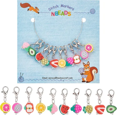 Miniatura 11 de NBEADS 10 marcadores de punto de pan, resina de ganchillo y aguacate, colgantes de puntada de ganchillo, dijes, bloqueo, regalo hecho a mano