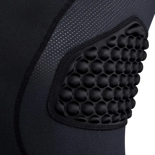 Miniatura 7 de COOLOMG - Camiseta de compresión acolchada para hombre, protector de pecho y costillas para béisbol y fútbol, protector de corazón y esternón Negro