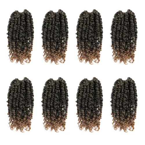 Miniatura 48 de BOHOBABE Cabello de Ganchillo Pre-retorcido Passion Twist de 14 Pulgadas Cabello Corto Ombré Gris Pre-enrollado de Ganchillo Passion Twist para Gris