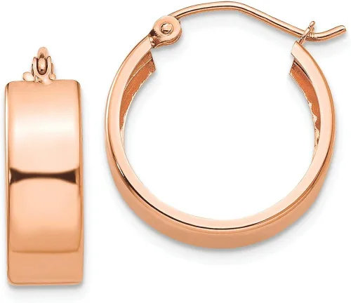 Miniatura 8 de Aretes de aro de oro rosa de 14 quilates, joyería fina para mujer, regalos para ella, Oro rosa