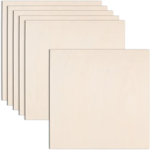Miniatura 8 de Paquete de 6 hojas de madera de tilo de 12 x 18 x 1/8 pulgadas a 0.118 in de madera contrachapada sin terminar para manualidades, tableros de madera