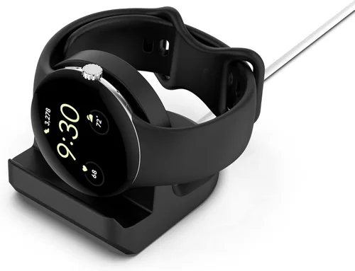 Miniatura 2 de Soporte de carga USB negro compatible con Google Pixel Watch, base de estación de carga con cable USB de 3.3 pies, accesorio de repuesto para Google