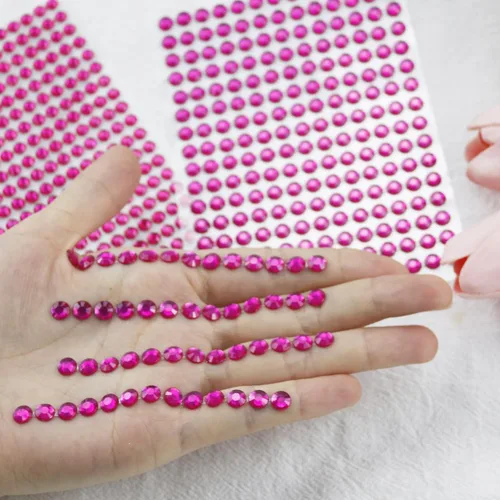 Miniatura 6 de 1792 calcomanías de diamantes de imitación autoadhesivas, gemas de cara de rosas, joyas para el cabello, gemas para los ojos, diamantes de imitación