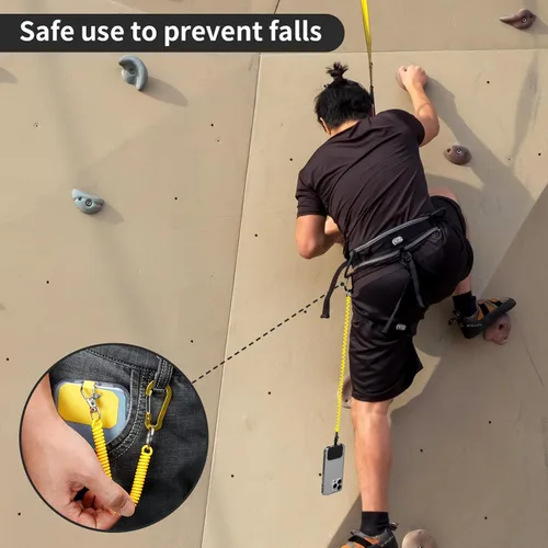 Miniatura 6 de HOTEMIA Cordón de seguridad antirrobo para teléfono con mosquetón, correa anticaída para actividades al aire libre como esquí, senderismo, ciclismo